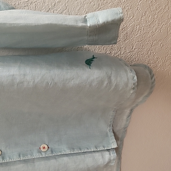 Tommy Bahama Linen Button-down - Aqua - Medium - Picture 8 of 14